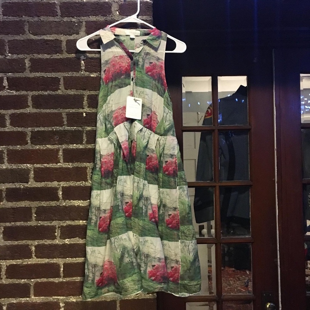 ANTHROPOLOGIE Sarah Ball overlay sheer dress